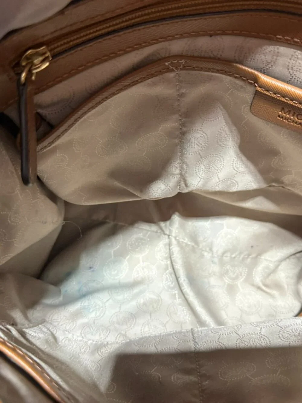 Michael Kors Hamilton Brown Leather Satchel Tote Shoulder Bag